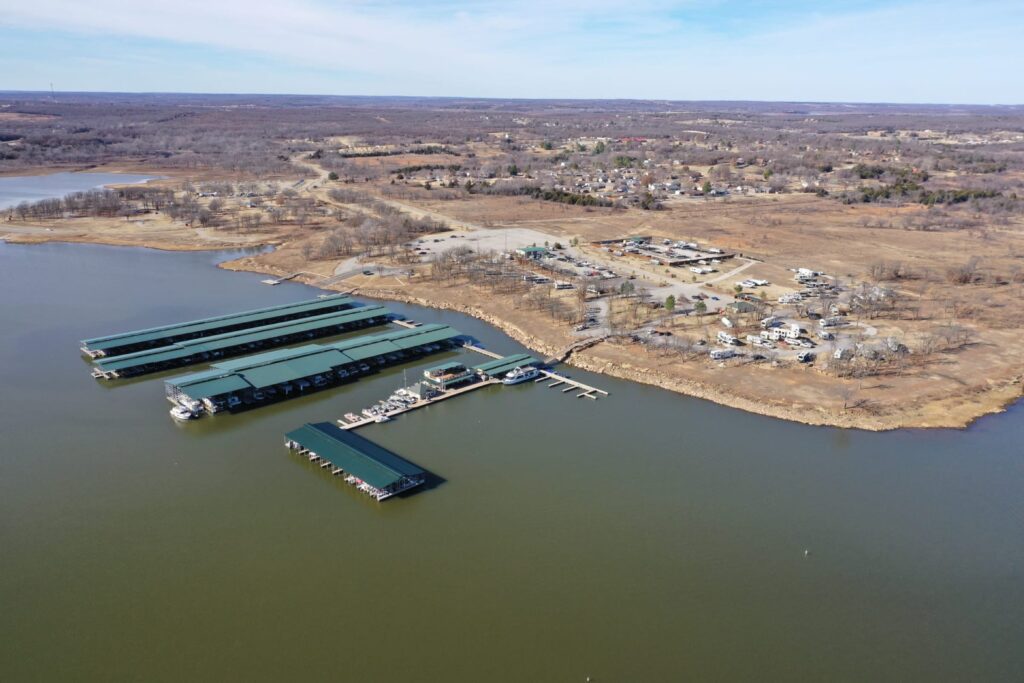 Keystone Harbor Marina docks before the G Dock expansion on Lake Keystone, Mannford, Oklahoma