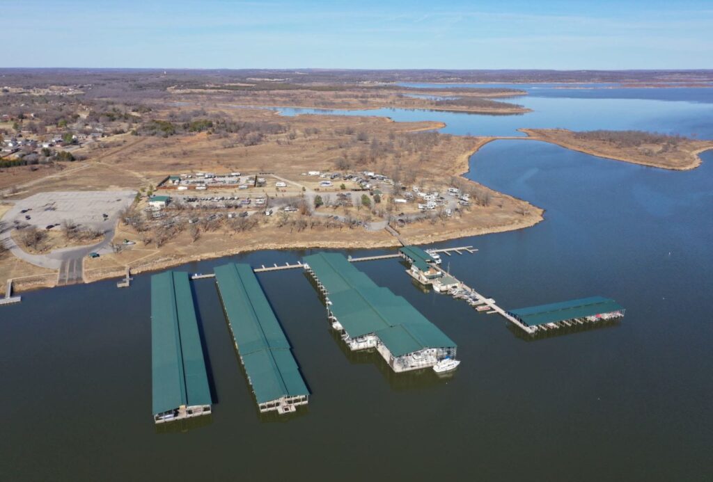Keystone Harbor Marina docks before the G Dock expansion on Lake Keystone, Mannford, Oklahoma