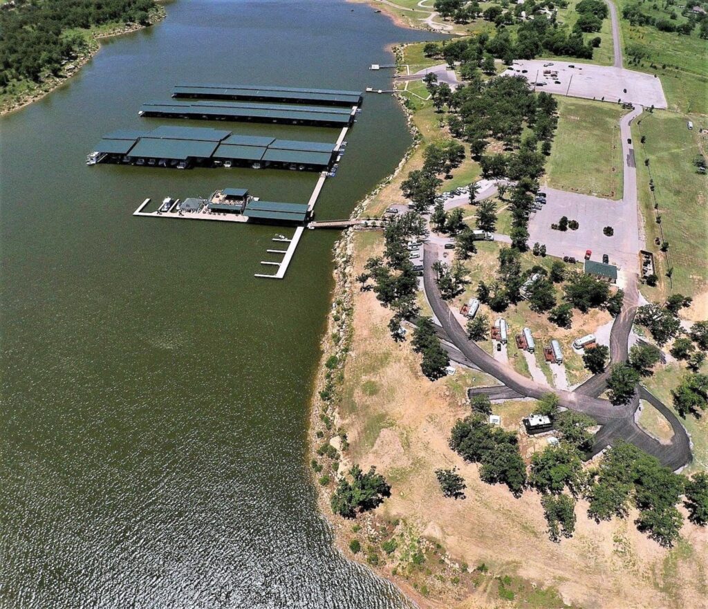 Keystone Harbor Marina docks before the G Dock expansion on Lake Keystone, Mannford, Oklahoma